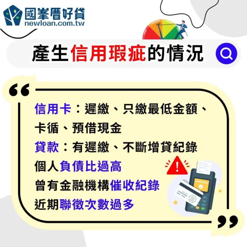 信用瑕疵貸款|哪裡辦過件率最高?信用空白怎麼貸款?4大貸款注意事項 | 國峯厝好貸 產生信用瑕疵的情況